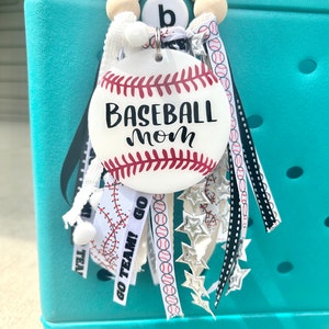 Baseball bag tassel, sports bag charm, baseball bag charm, acrylic bag tassel, sports bag tassel, personalized bag charm, baseball mom charm