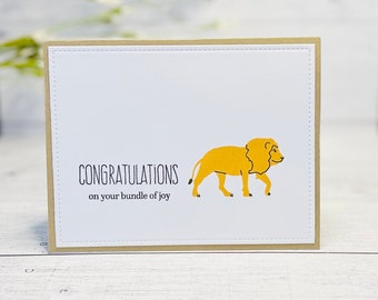 Lion Congratulations Card: Handmade New Baby Card