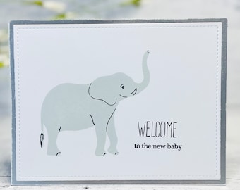 Elephant Baby Card: Handmade New Baby Congratulations