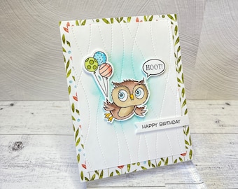 Owl Birthday Card: Handmade Greeting Card