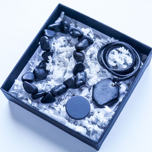 Revitalizing Shungite Essentials Kit 1 - Elevate Your Environment - Authentic Shungite Stone Creations for Comprehensive EMF Defense