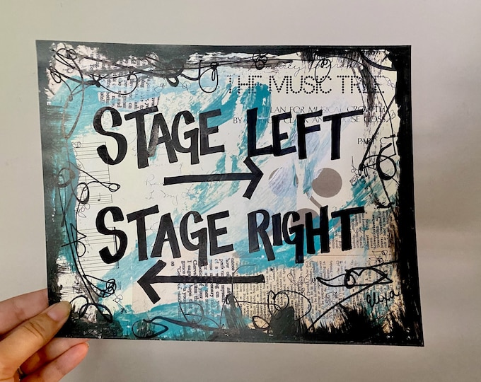 Stage Directions Broadway musical art music theater theatre fan wall home decor actor cast gift drama club teacher sign techie nerd poster