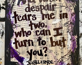 JEKYLL & HYDE Art Broadway show painting musical theater theatre gift music wall home decor artwork gift present singer song lyrics canvas