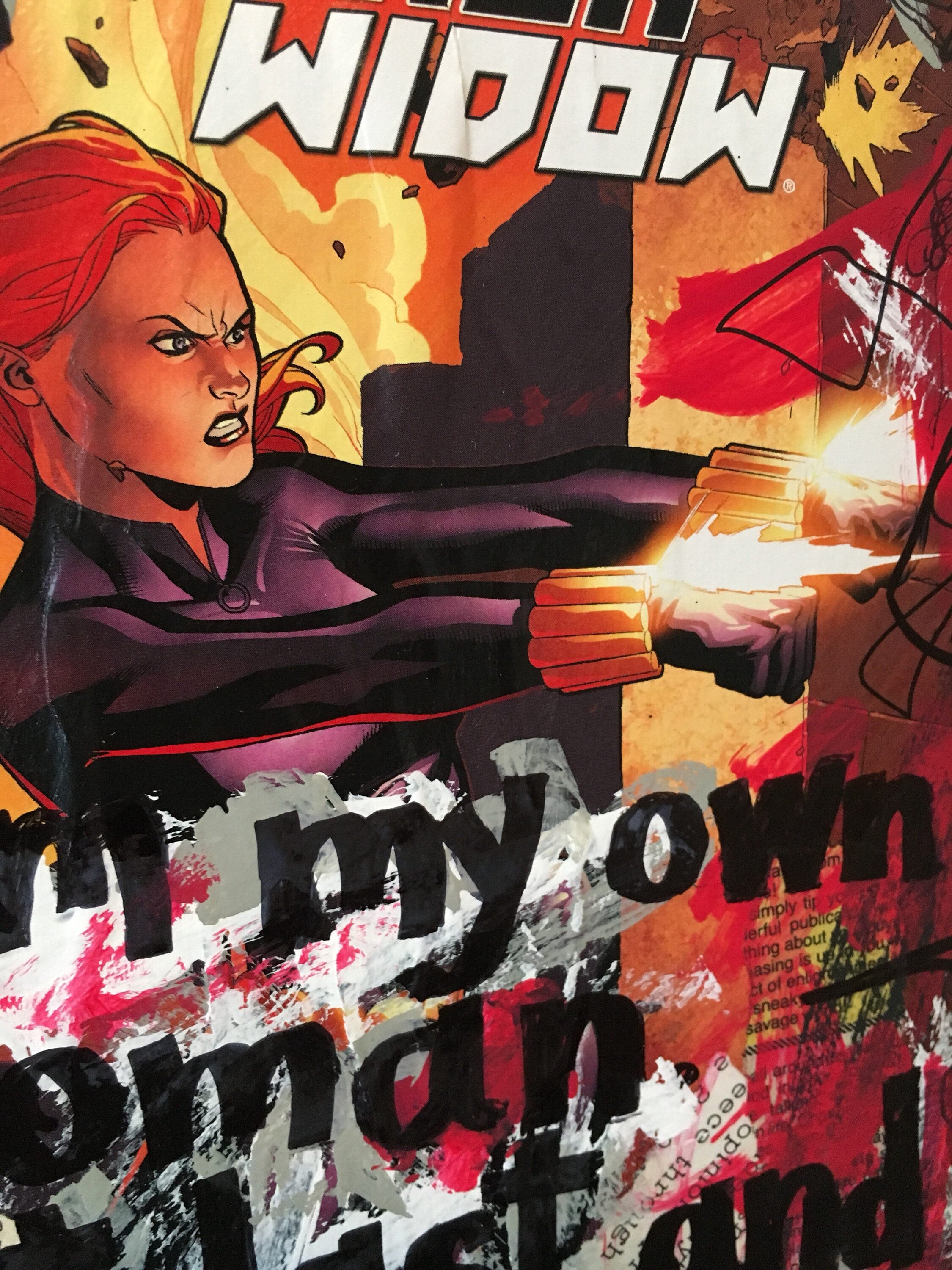 Black Widow Art Comic Book Painting Marvel Comics Nerd Gift - Etsy