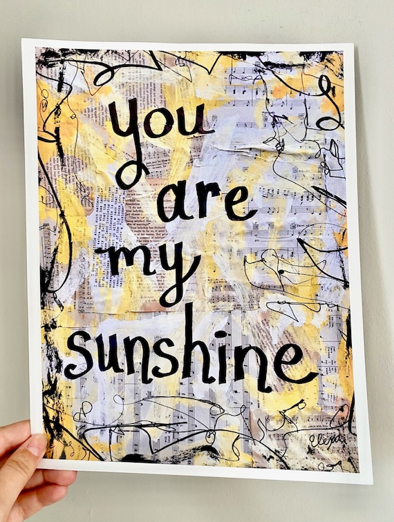 MUSIC you Are My Sunshine ART PRINT Book Home 