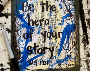 BIG FISH musical canvas music Broadway theatre theater gift wall art Ewan McGregor West End hand painted painting singer movie book artwork