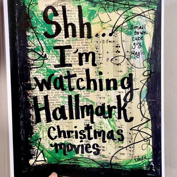 Hallmark Christmas Movies painting sign art holiday season funny home decor decorations holidays movie Quotes wall art sign poster canvas