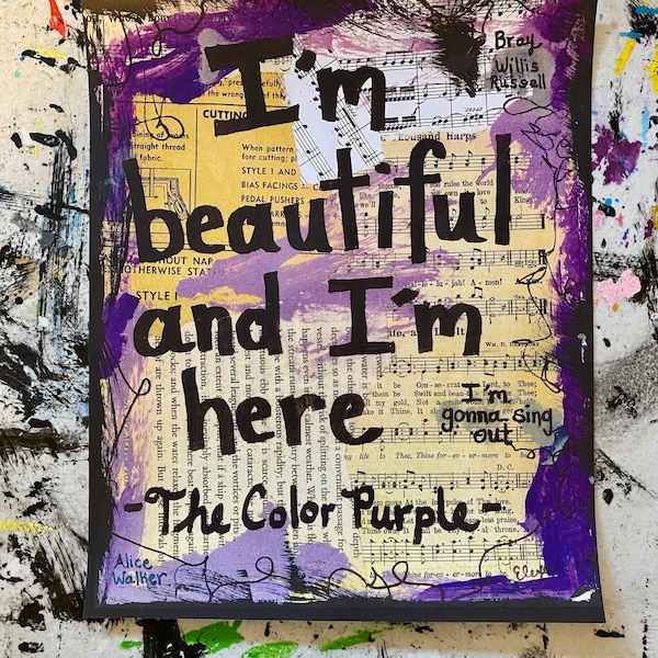 The Color Purple Broadway musical art music Cynthia Erivo Oprah movie theater theatre kid gift wall art home decor singer present sign