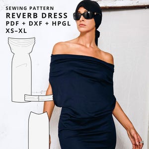 Bodycon Tube Dress sewing pattern pdf + dxf | strapless knit dress | midi dress pattern | digital sewing pattern xs-xl