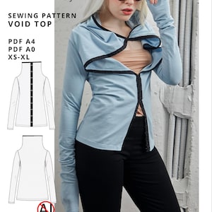 VOID TOP Schnittmuster | Avantgardistisches asymmetrisches Top (PDF-Schnittmuster) | XS-XL | Digitaler Download