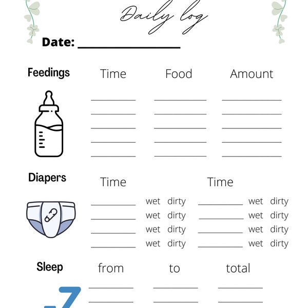 Infant / Toddler Daily Log