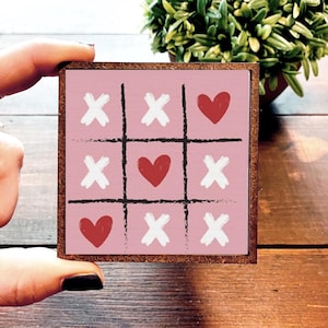 Mini Wood Sign | Framed Miniature Quote | Farmhouse Style | Magnet | Ornament | Tiered Tray | Shelf Decor | Hearts | Be Mine | Valentine