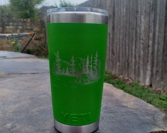 Personalized Engraved Yeti Tumbler 20oz Camp Sketch