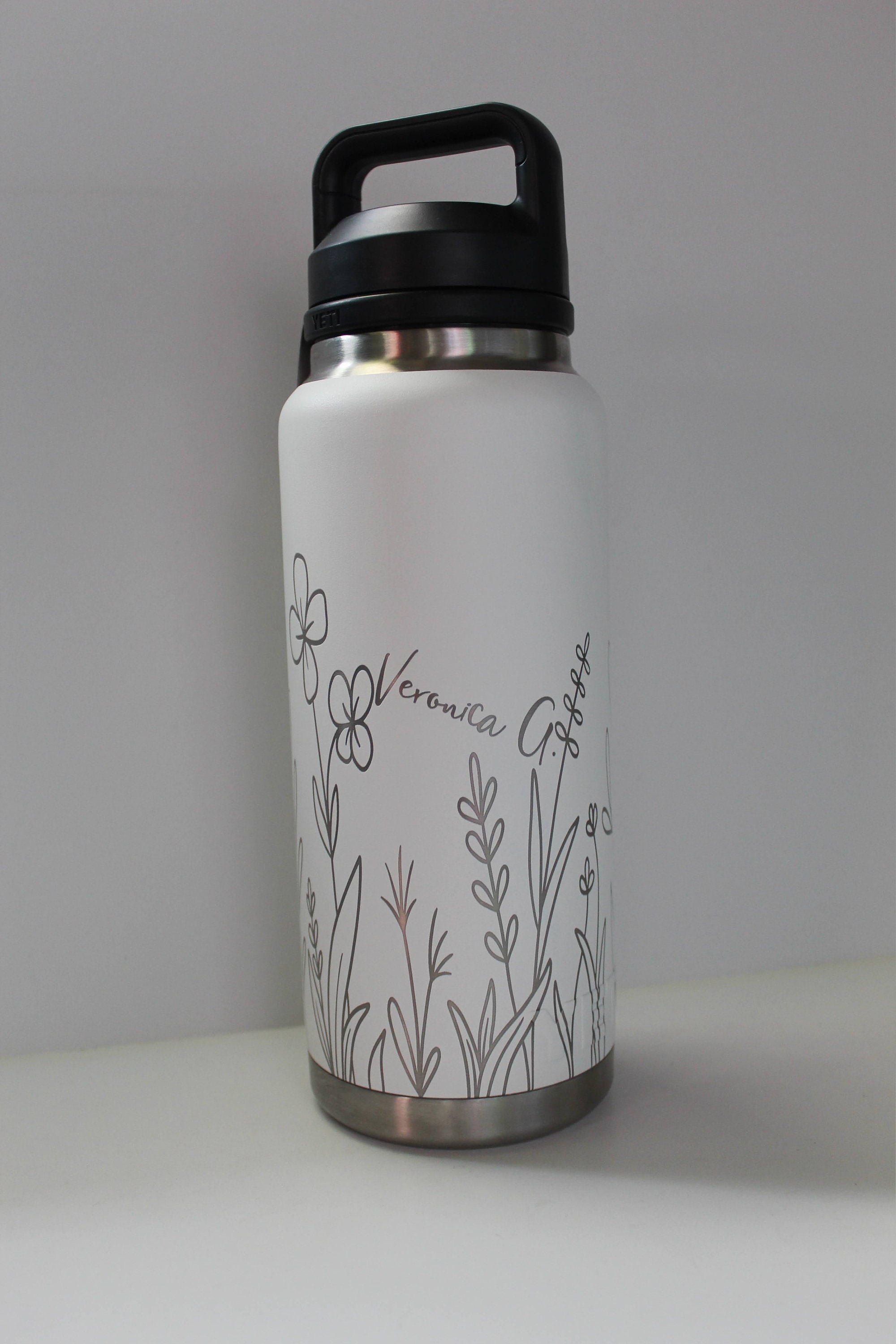 Personalized Engraved Yeti 64oz Bottle Wildflower 360 