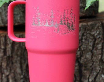 Personalized Engraved Yeti 20oz Travel Mug Camp Sketch