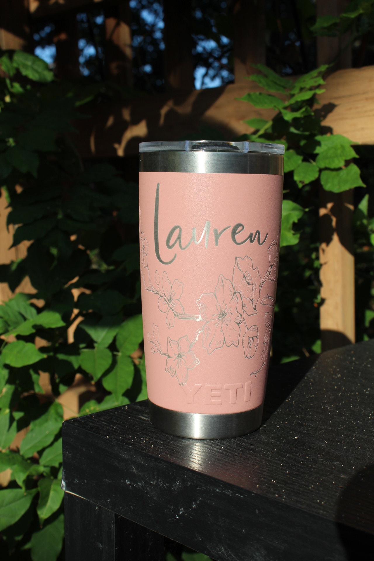 Personalized Engraved Yeti 30oz Travel Mug 360 Cherry Blossom -  in  2023
