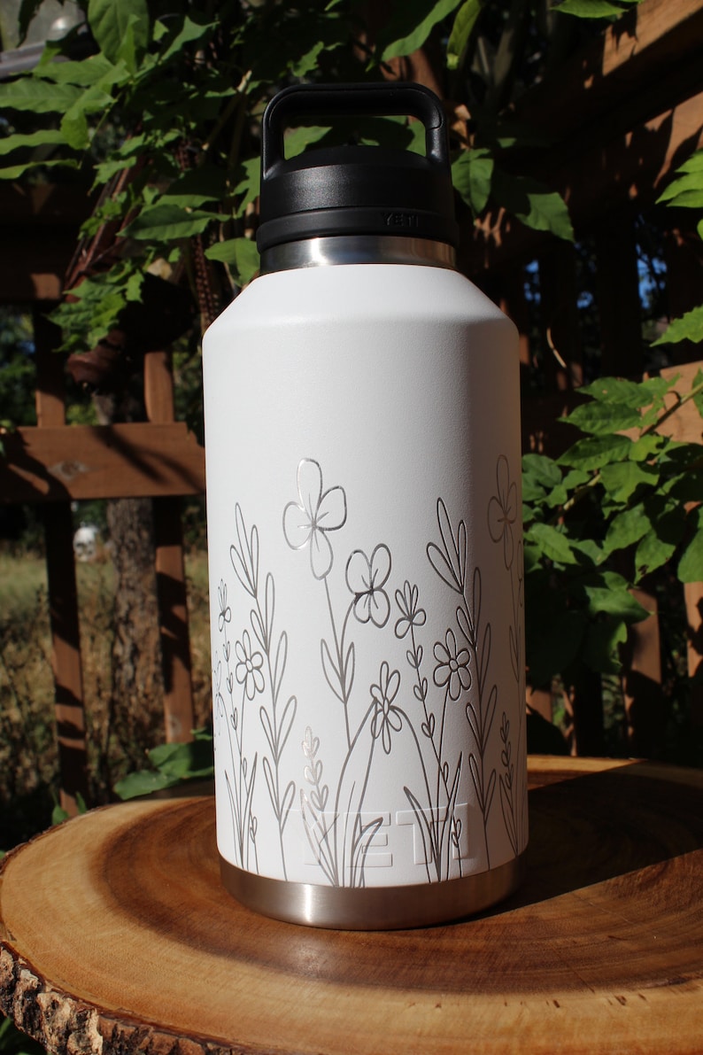 Personalized Engraved Yeti 64oz Bottle Wildflower 360 Etsy