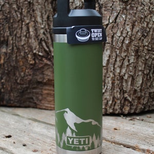 Personalized Engraved Yeti 18oz Bottle Mountains 360
