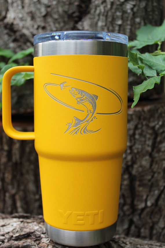 Personalized Engraved Yeti 30oz Travel Mug Fly Fishing 