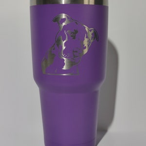 Personalized Engraved Tumbler Pitbull