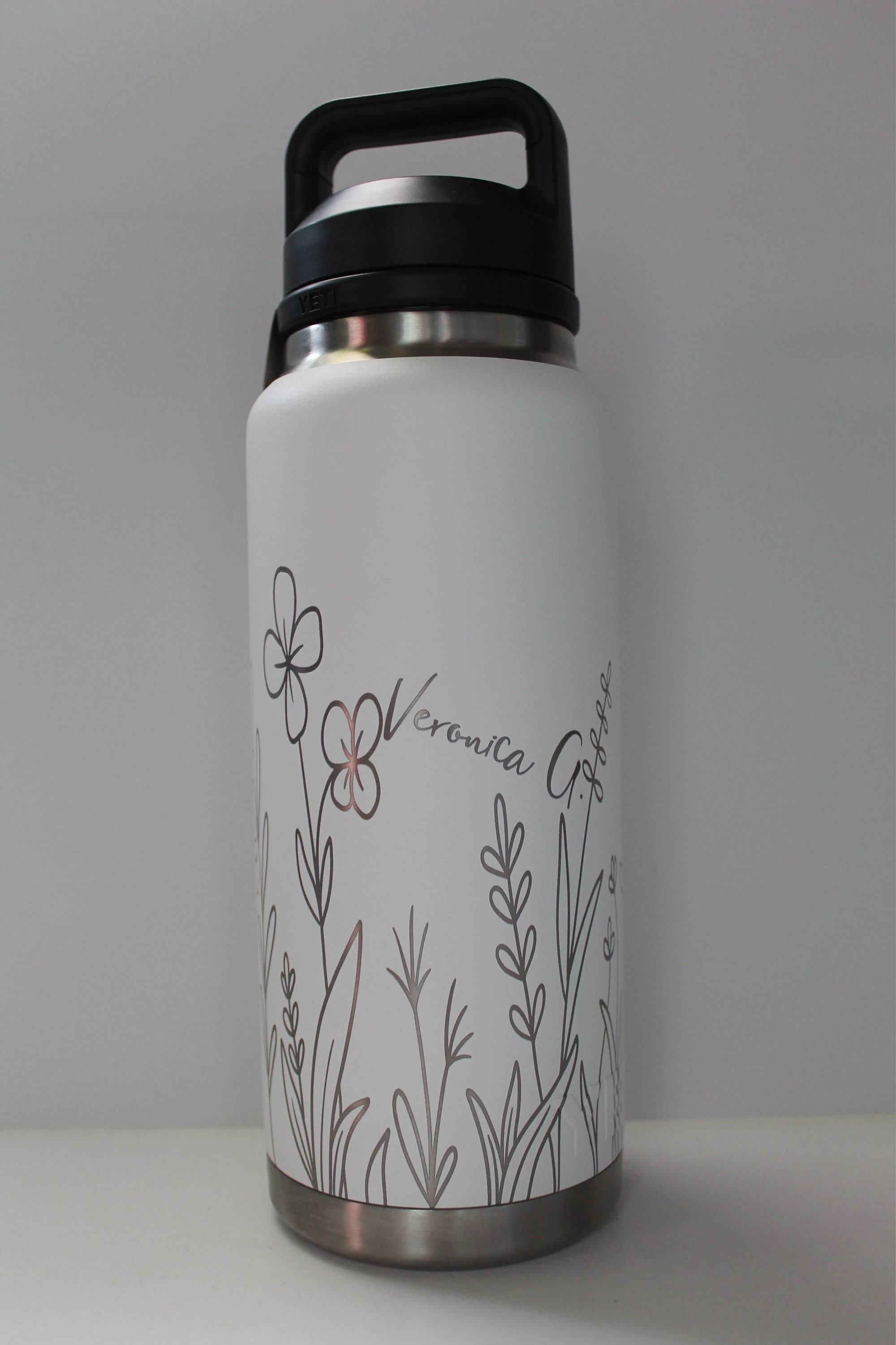 Personalized Engraved Yeti 64oz Bottle Wildflower 360 