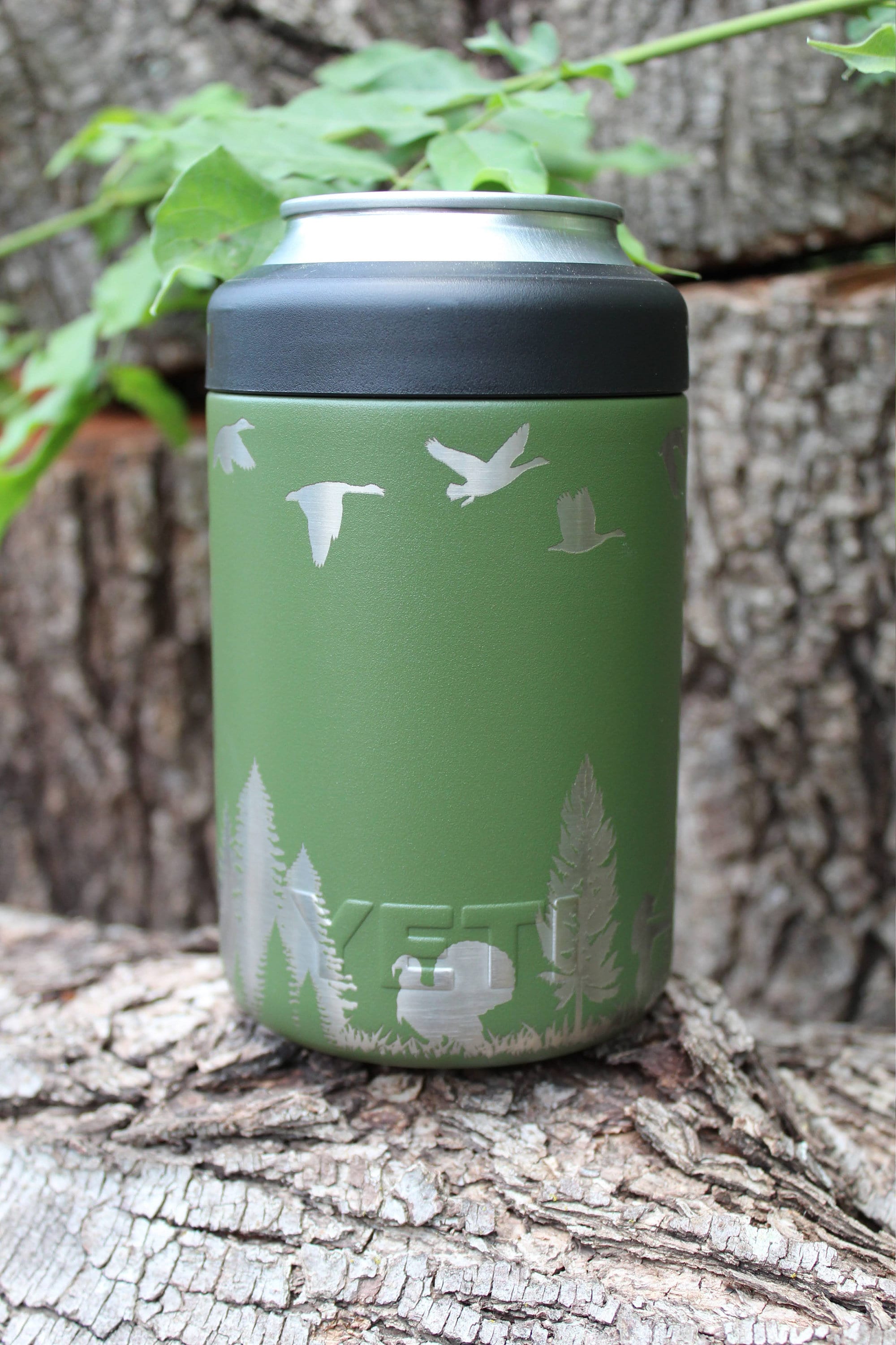 Bee Full Wrap Engraving- YETI 12oz Slim Can Colster Koozie