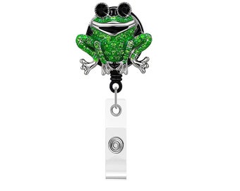 Grenouille verte avec strass