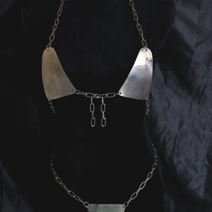 Micro metal bikini set with chains