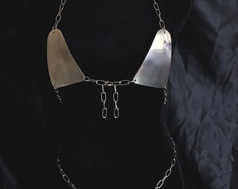 Micro metal bikini set with chains