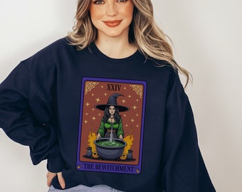 Witchy tarot card sweatshirt for a witch lover, tarot card sweat, tarot sweater, tarot card gift, mystical tarot sweatshirt, magical sweater