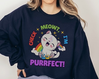 Cute cat sweatshirt, cat lover sweat, funny cat sweatshirt, pet lover sweatshirt, cat lover gift, cat mom sweatshirt, cute cat sweat