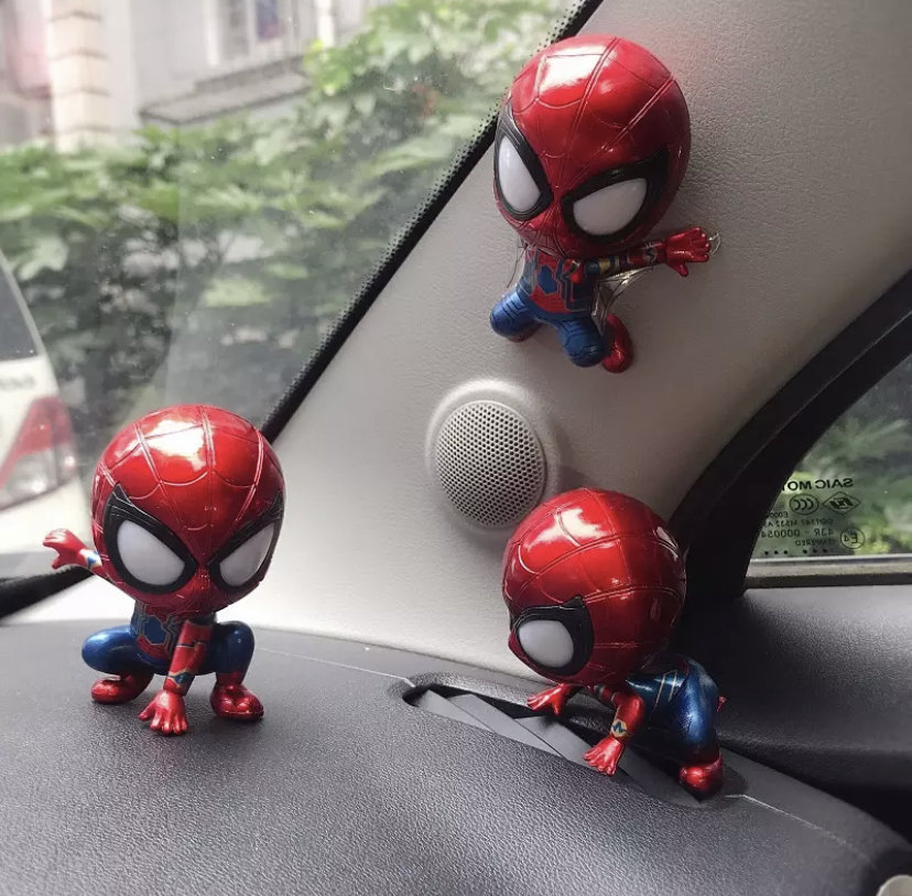 Car Cartoon Spiderman Model Cool Toy Resin Ornament Magnet Auto Interior  Dashboard Decoration Doll Car Accessories Gift Trim (Color : B) AKO Namiwa  (Color : C) : : Automotive