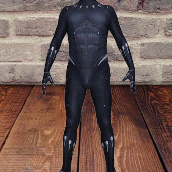 2 Styles Black Panther Inspired Costume - Halloween Cosplay Jumpsuit - Kids & Adults Costume