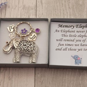 60th birthday keyring -   elephant happy birthday gift