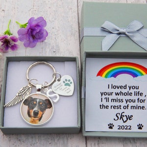 Personalized Dog photo Keyring ,Personalized pet memorial photo Gift keyring  | Pet Loss| Pet Memorial | Pet Sympathy Gift | Cat memorial