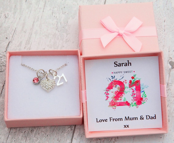21ST BIRTHDAY Gifts Necklace With Birthstone Gift for Daughter