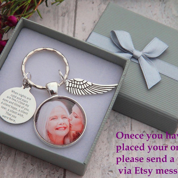In loving Memory Gift Keyring Personalized Photo Keyring Memorial Gift  Memory Gifts Lost Love Keepsake-
