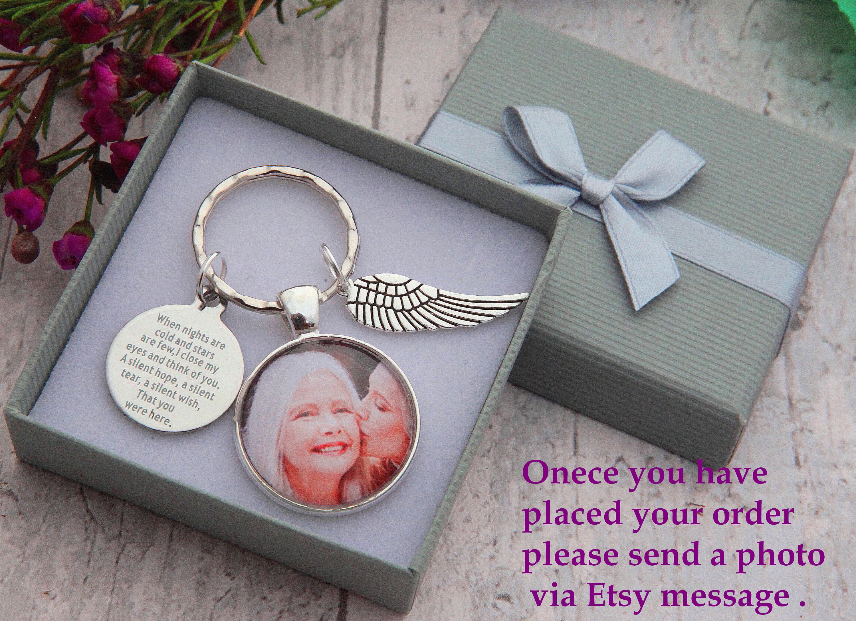 In loving hotsell memory photo keychains