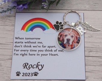 Personalized Dog photo Keyring ,Personalized pet memorial photo Gift keyring  | Pet Loss| Pet Memorial |  Sympathy Gift | Cat memorial