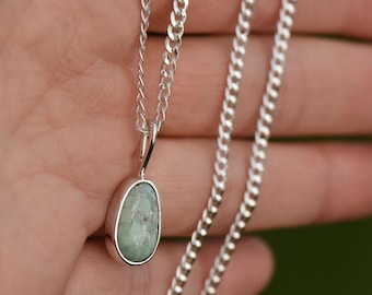 Paloma Variscite Curb Chain Pendant Necklace