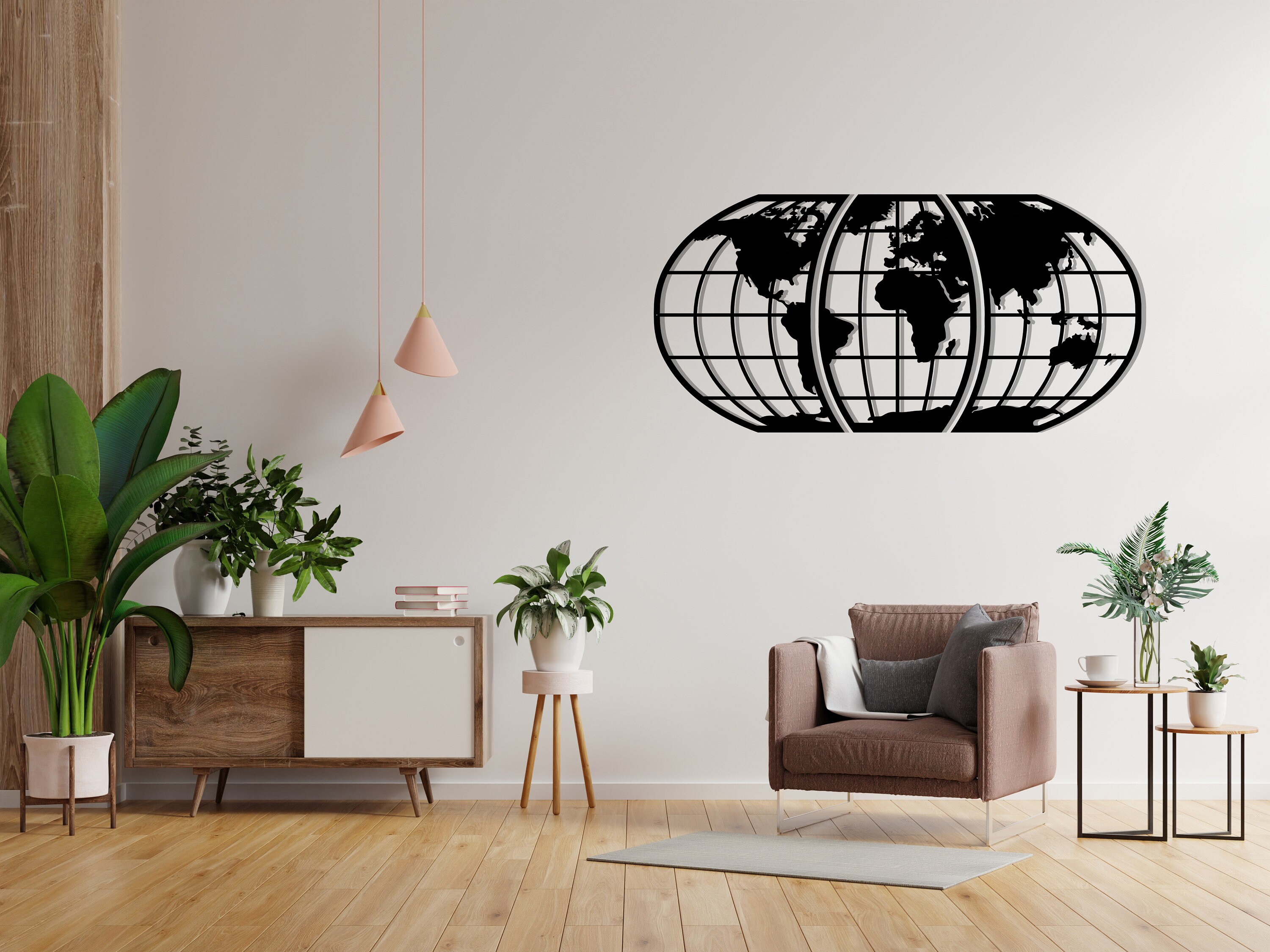 World Map Metal Wall Decor World Metal Wall Art Metal Wall - Etsy