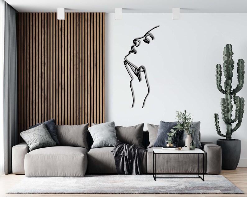 Woman Metal Wall Decor Woman Wall Art Line Artminimalist Etsy