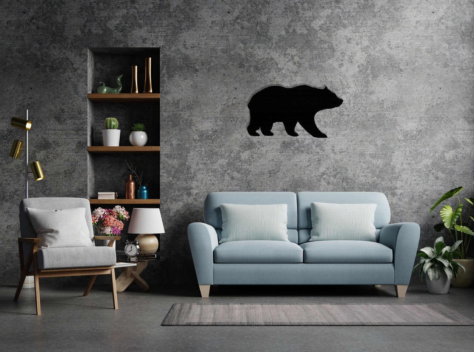 Bear Metal Wall Decor Bear Metal Wall Art Interior Etsy