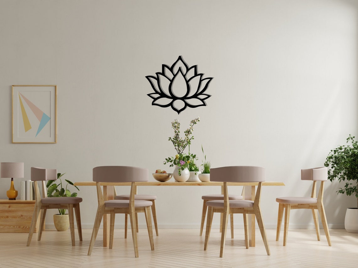 Lotus Flower Metal Wall Decor Lotus Metal Wall Art Flower Etsy