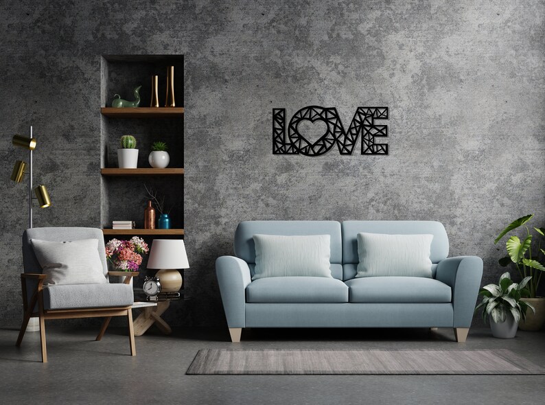 Love Metal Wall Decor Love Wall Art Metal Wall Art Interior Etsy