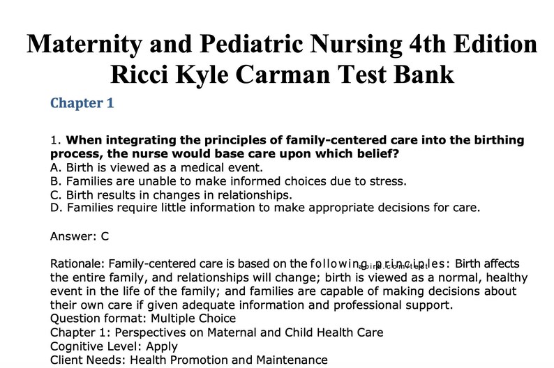 Maternity and Pediatric Nursing 4th Edition Ricci Kyle Carman Etsy