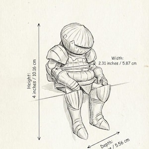 Bulb Knight Figure 4 inch – Hand Painted Resin Statue – Soulslike Fantasy Collectible Decor image 6
