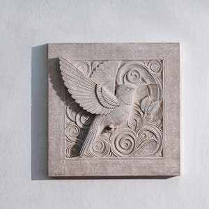 Handmade Hummingbird Embossed Wall Decor – Elegant and Detailed Art Piece