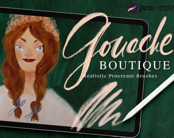 Procreate Brushes, realistic paint watercolor texture, digital canvas paper for iPad
