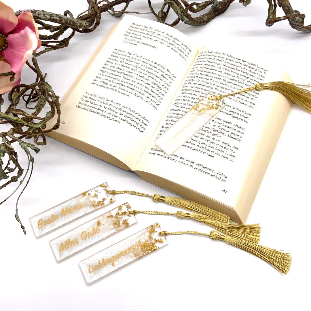 Epoxy Resin Bookmarks / Gift Tags White Etsy